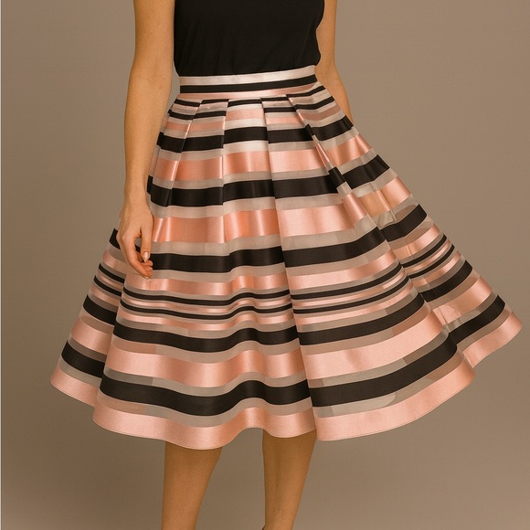 Pink Tartan Satin Stripe Full Skirt - Picture 13 of 13